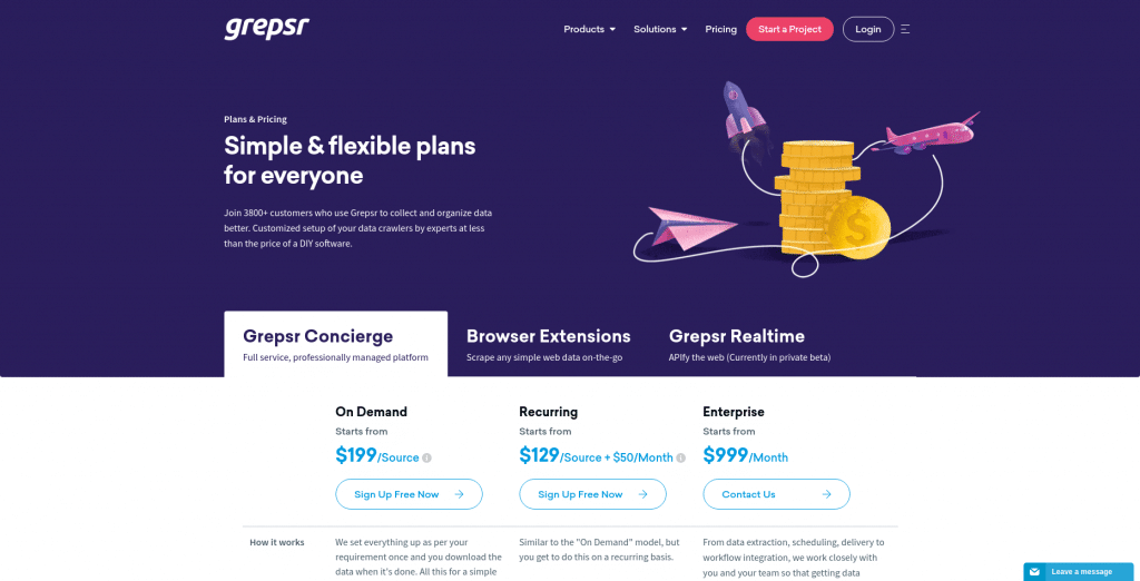 Grepsr Plans & Pricing